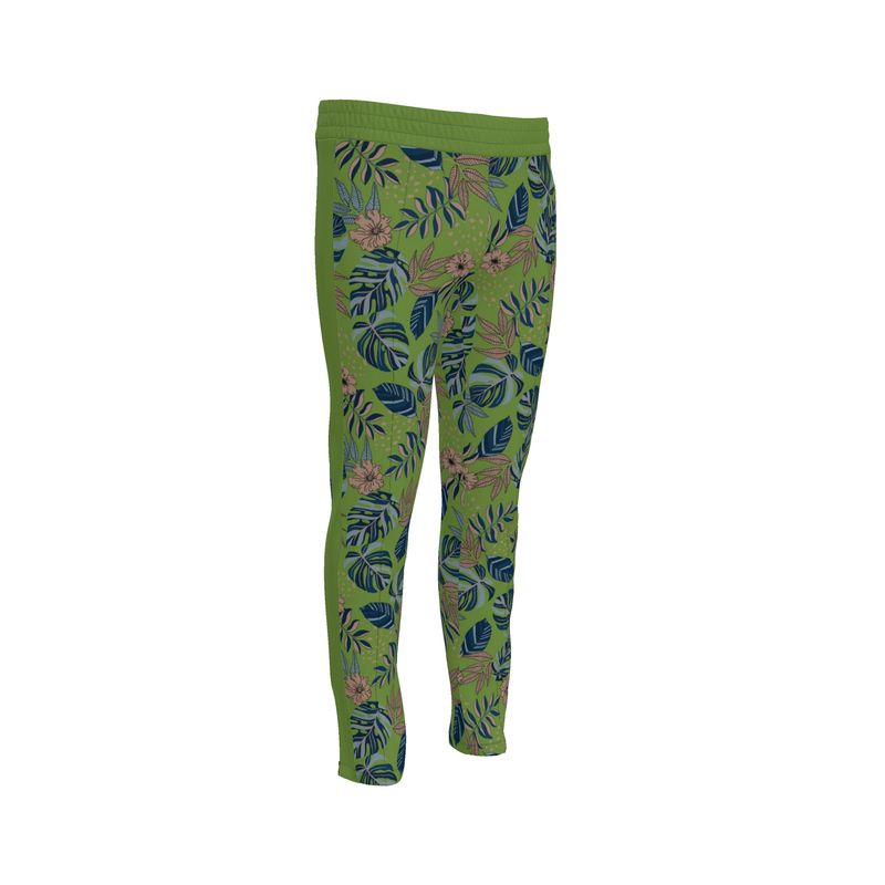 Men's Track Pants - Midnight Monstera - Olive Green