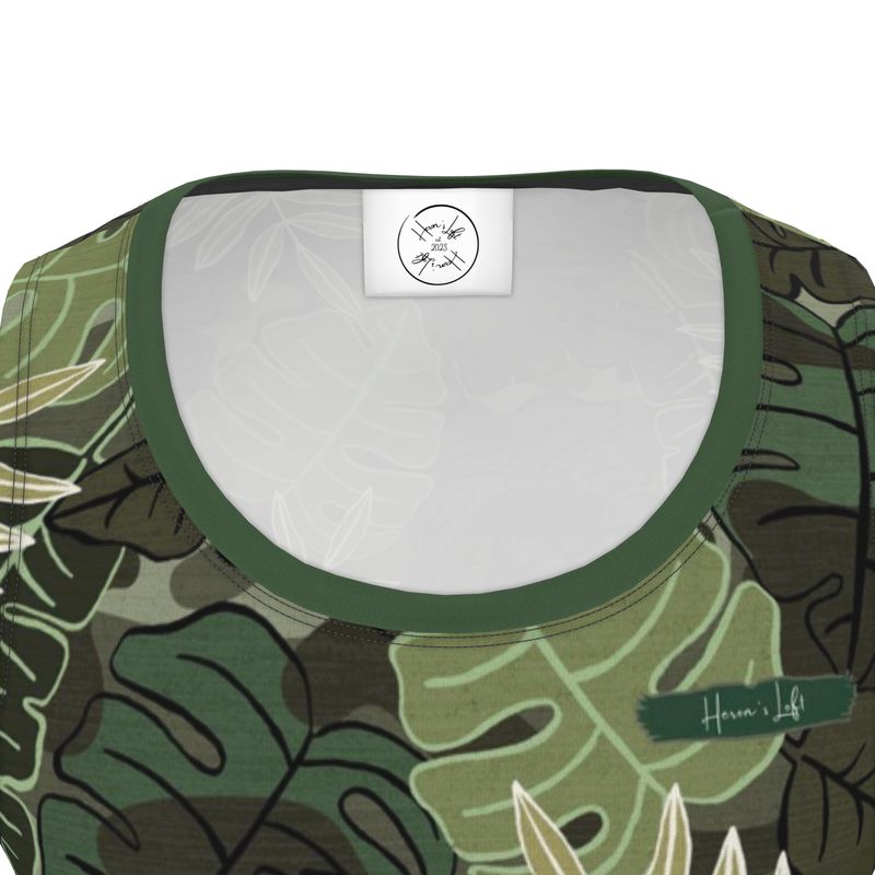 Men's Hybrid Tank Top - Camo Leaves - Light Green