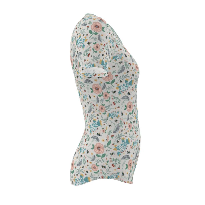 Women's Athletic Crew Neck T-Shirt - Bee Garden