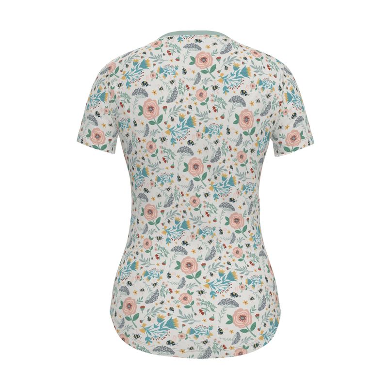 Women's Athletic Crew Neck T-Shirt - Bee Garden