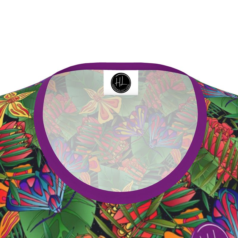 Women's Athletic Crew Neck T-Shirt - Jungle Flower