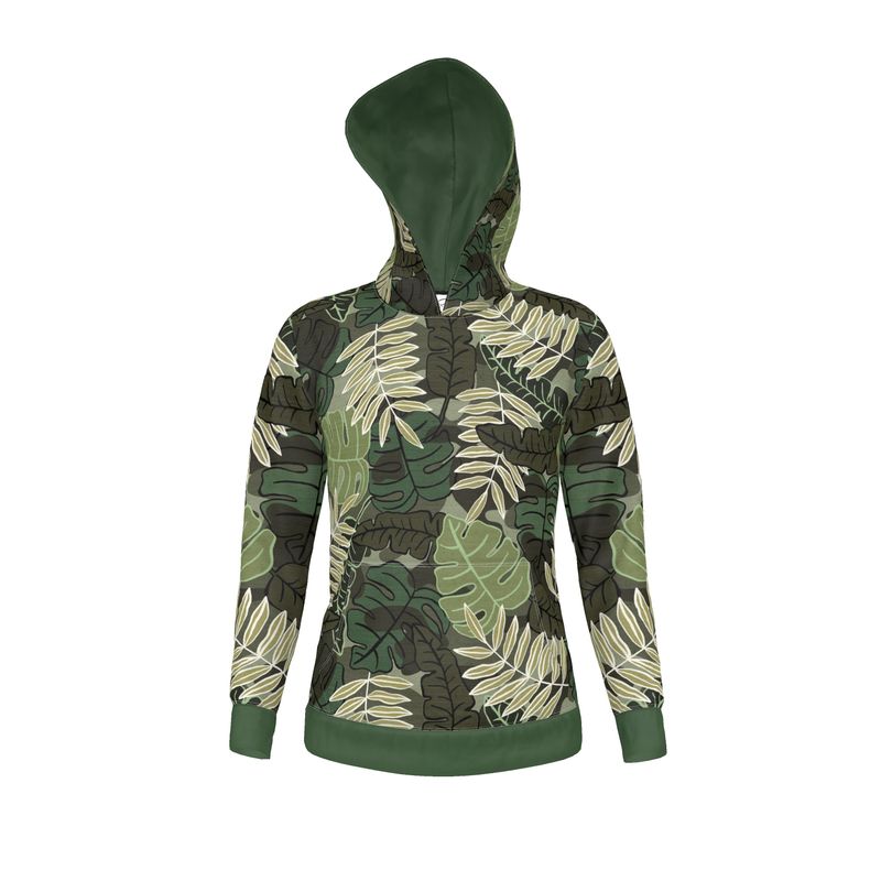 Men's Hoodie - Camo Leaves - Light Green
