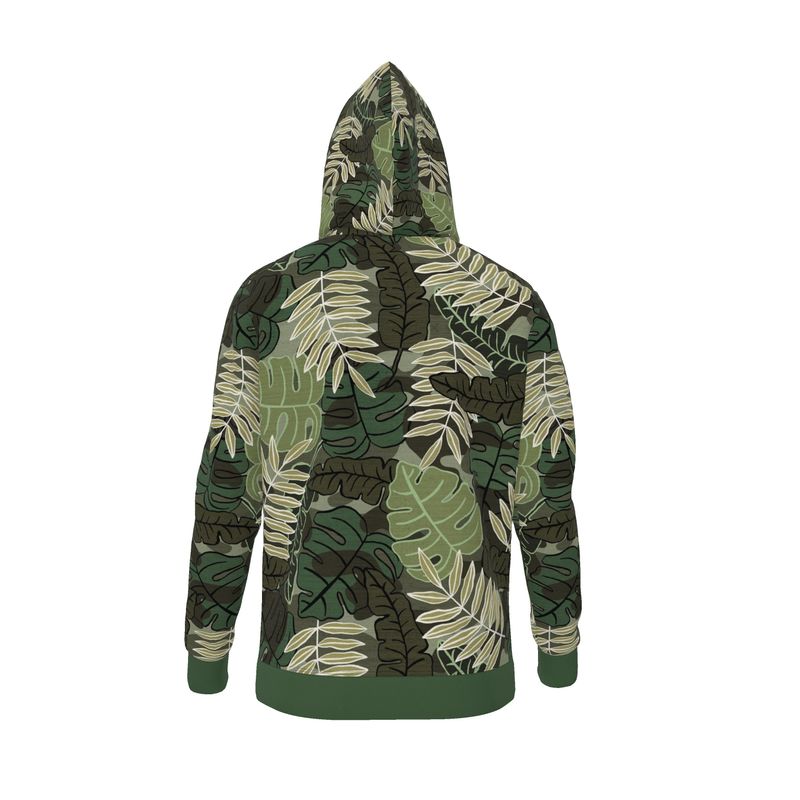 Men's Hoodie - Camo Leaves - Light Green