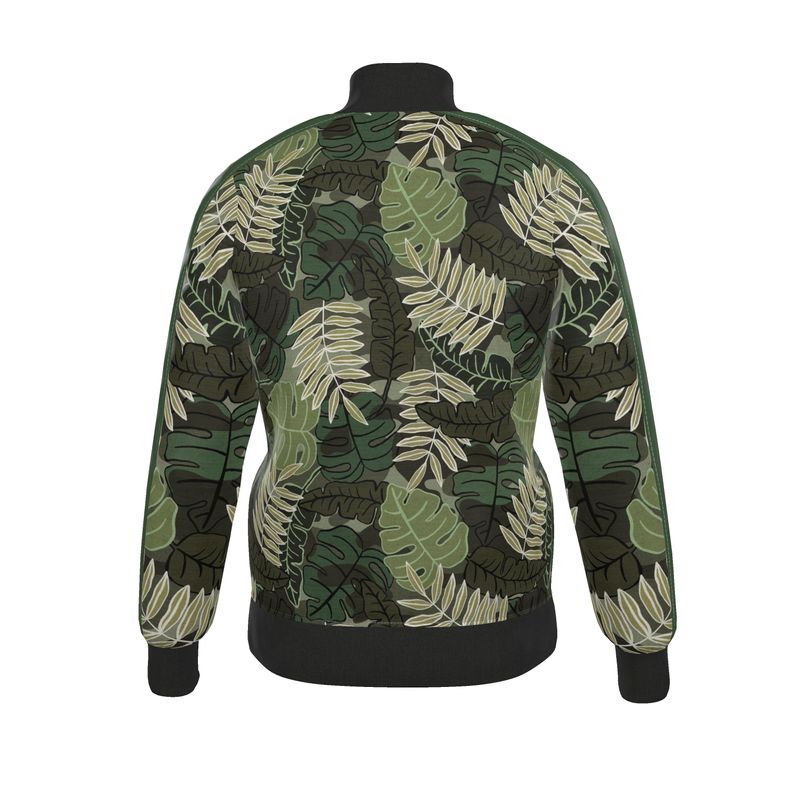 Men's Track Jacket - Camo Leaves - Light Green