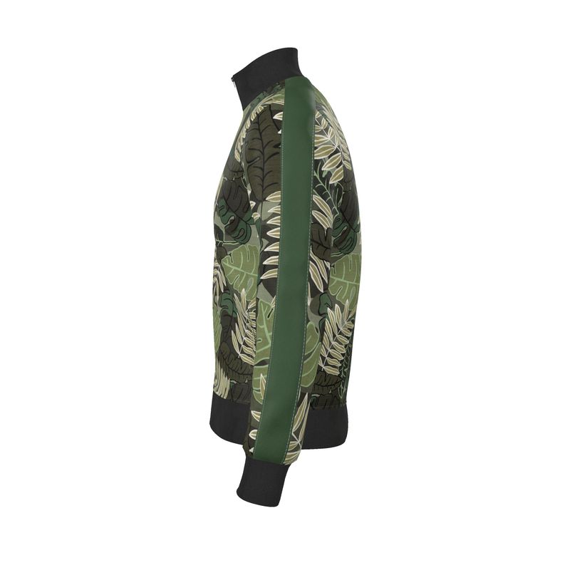 Men's Track Jacket - Camo Leaves - Light Green