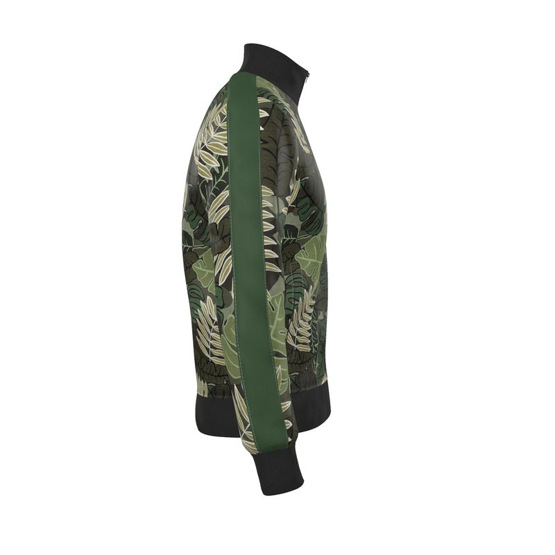 Men's Track Jacket - Camo Leaves - Light Green