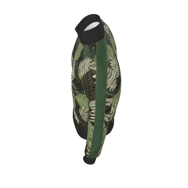 Men's Track Jacket - Camo Leaves - Light Green