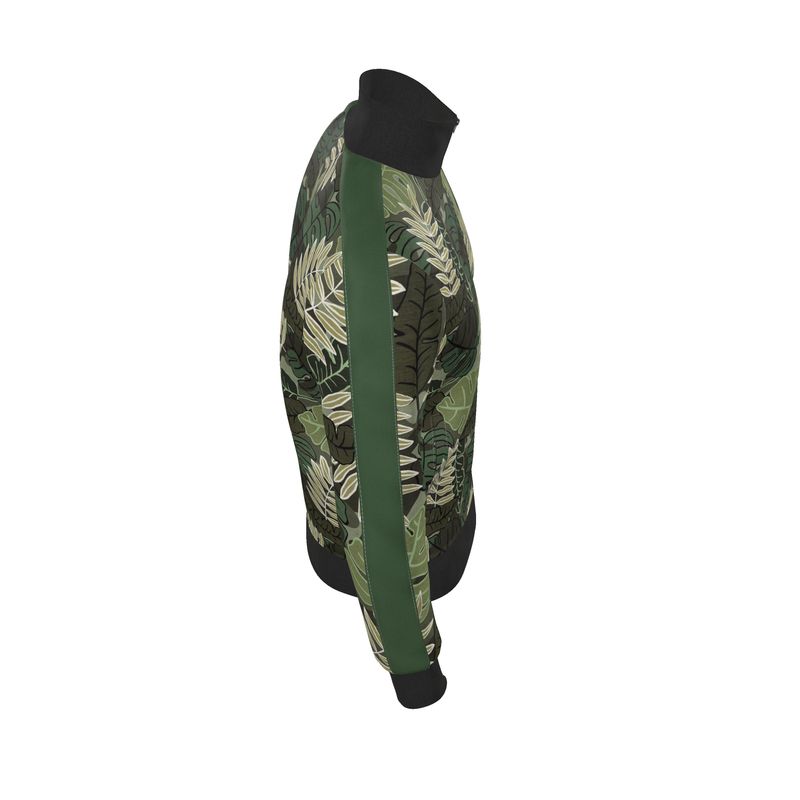 Men's Track Jacket - Camo Leaves - Light Green