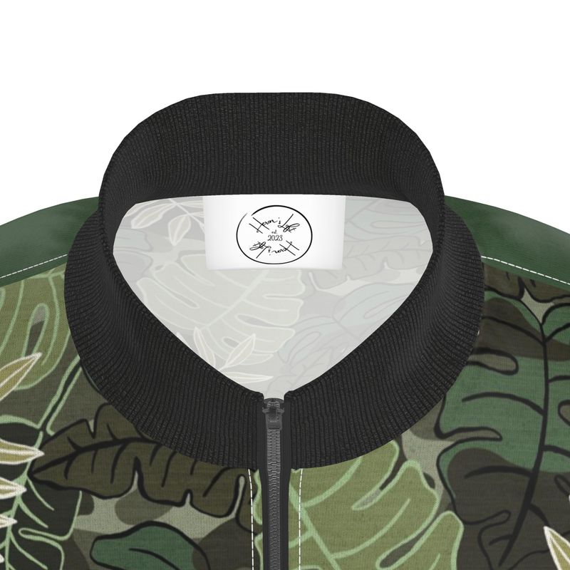 Men's Track Jacket - Camo Leaves - Light Green