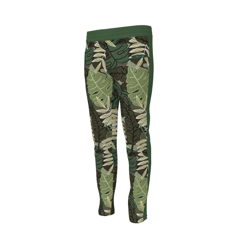 Men's Track Pants - Camo Leaves - Light Green