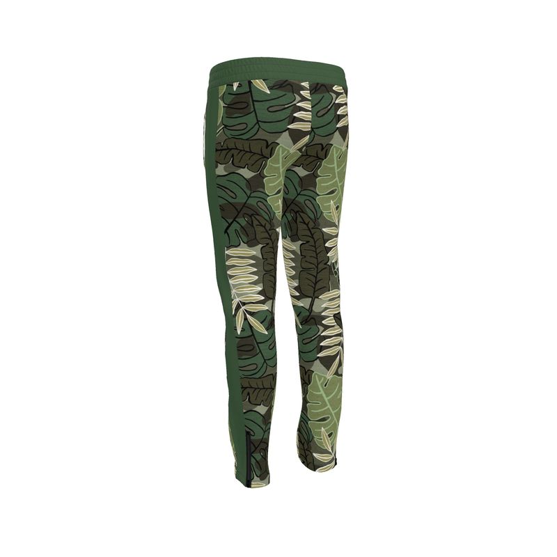 Men's Track Pants - Camo Leaves - Light Green