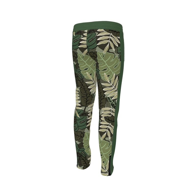 Men's Track Pants - Camo Leaves - Light Green