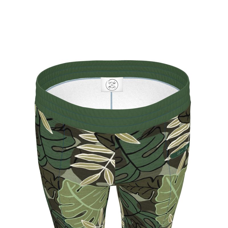 Men's Track Pants - Camo Leaves - Light Green
