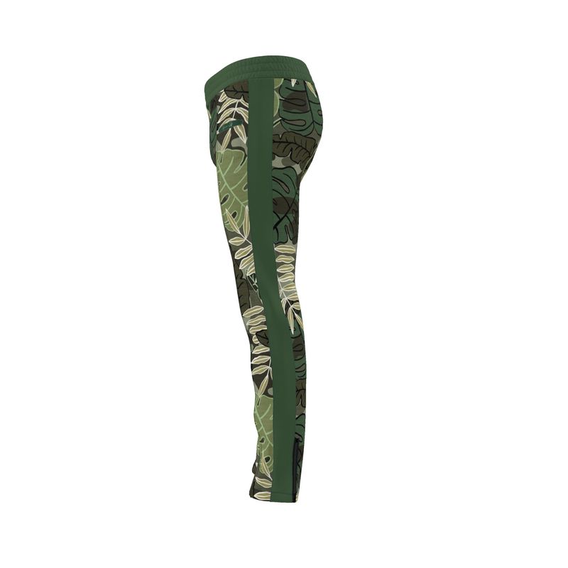 Men's Track Pants - Camo Leaves - Light Green