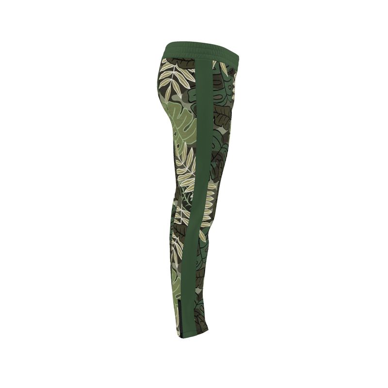 Men's Track Pants - Camo Leaves - Light Green