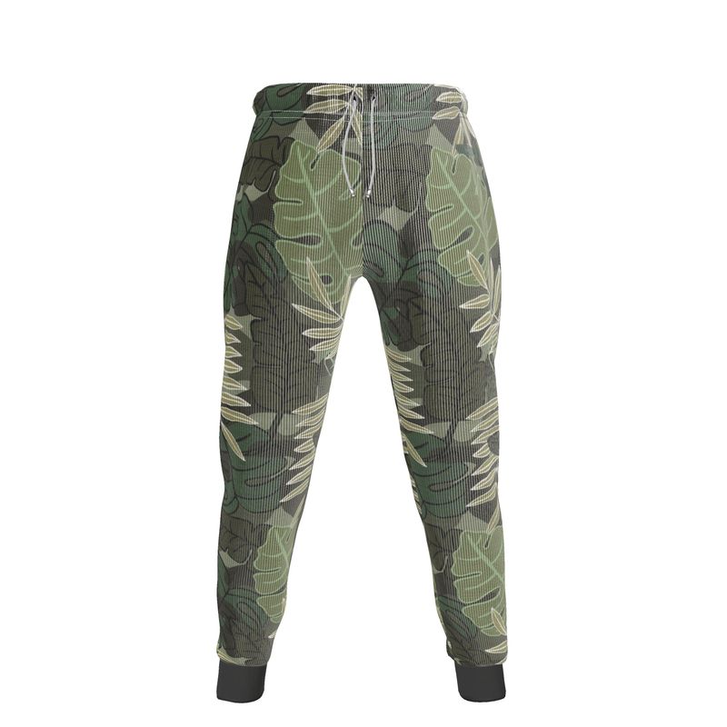 Men's Joggers - Camo Leaves - Light Green