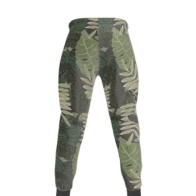 Men's Joggers - Camo Leaves - Light Green