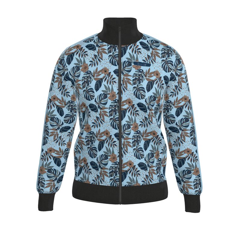 Men's Track Jacket - Midnight Monstera - Sky Blue