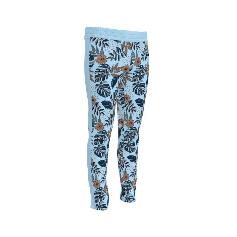 Men's Track Pants - Midnight Monstera - Sky Blue