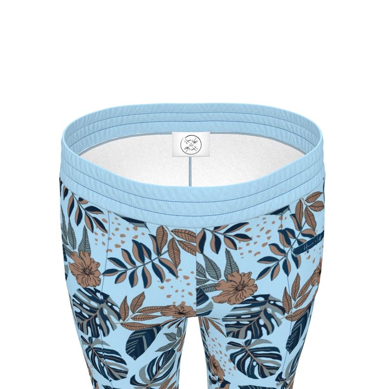 Men's Track Pants - Midnight Monstera - Sky Blue