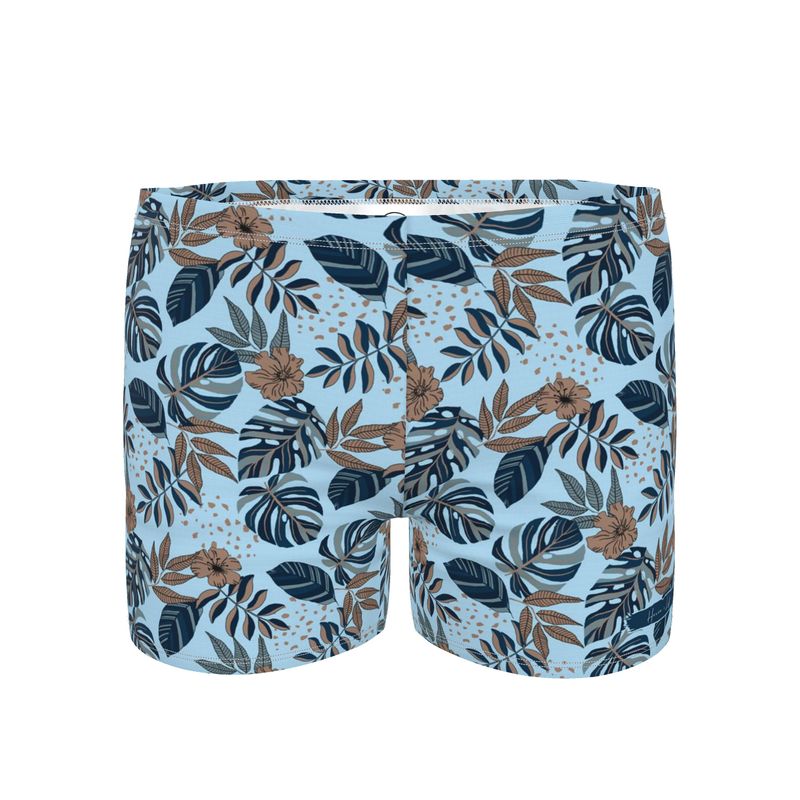 Men's Swim Trunks - Midnight Monstera - Sky Blue