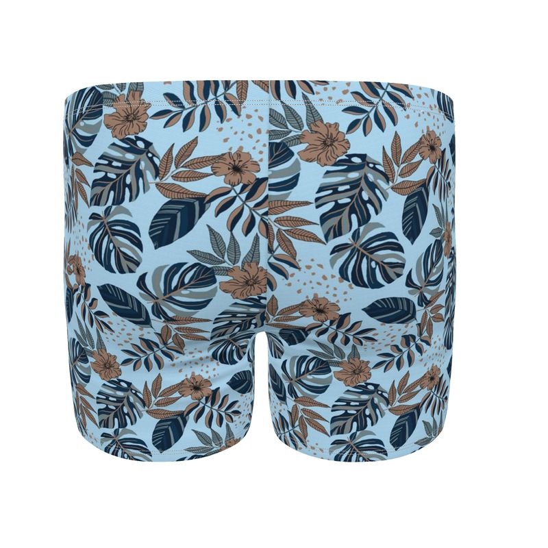 Men's Swim Trunks - Midnight Monstera - Sky Blue