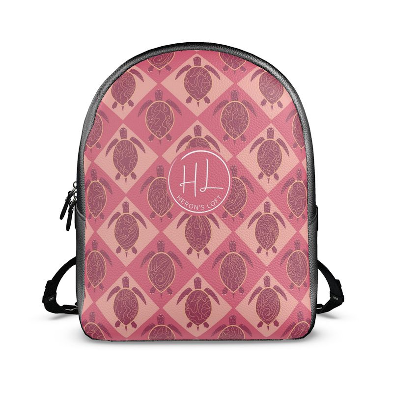Backpack - Nappa Leather - Topo Turtles - Pink Tide