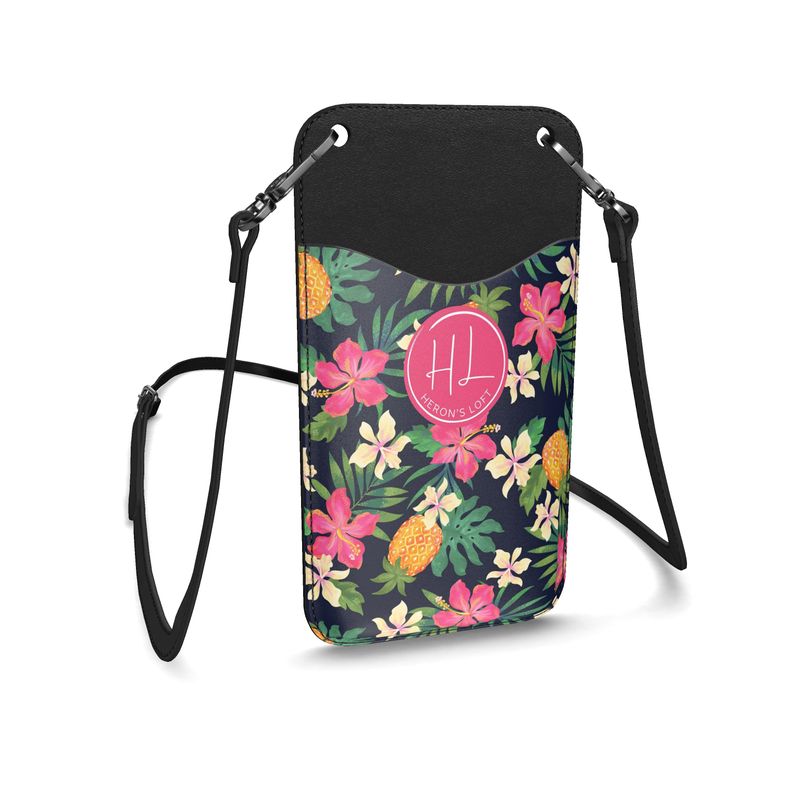 Phone Holder - Nappa Leather - Pineapple Paradise