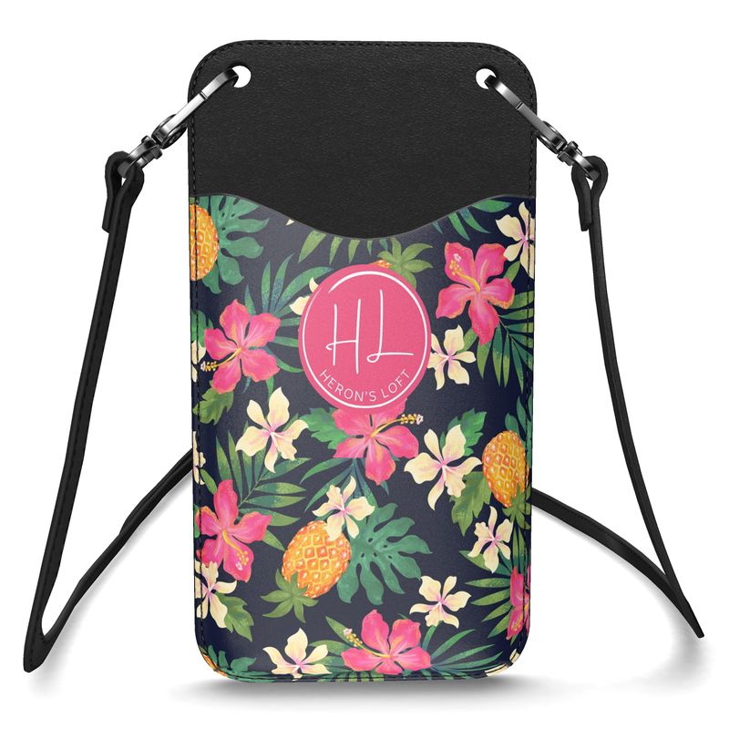 Phone Holder - Nappa Leather - Pineapple Paradise