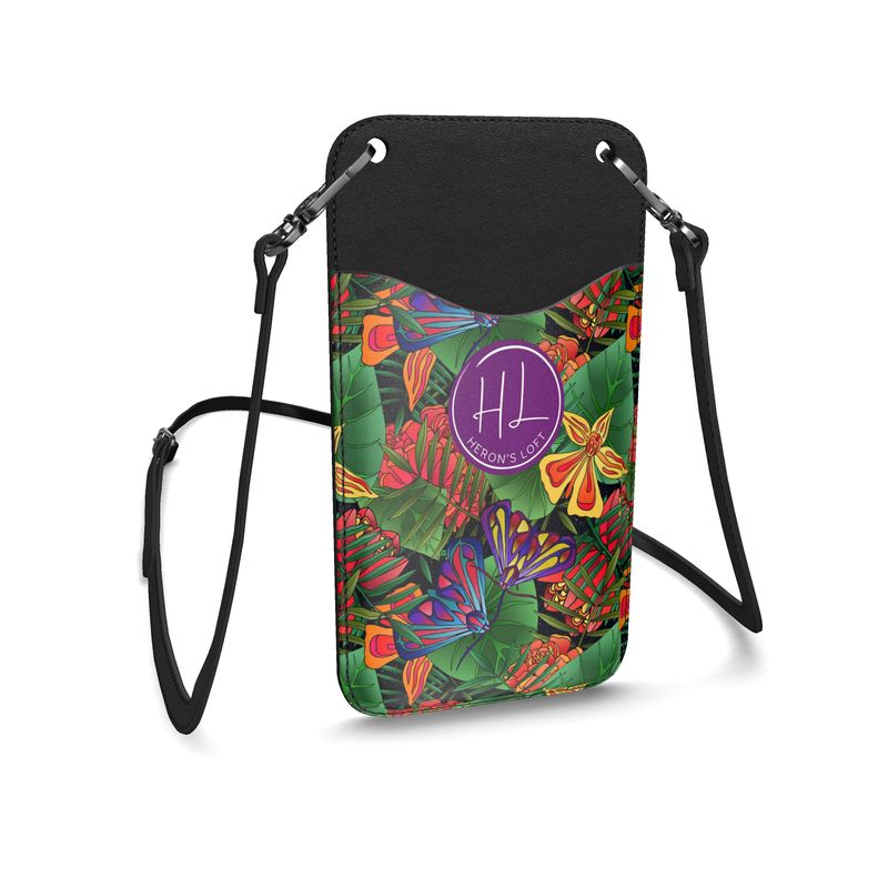Phone Holder - Nappa Leather - Jungle Flower