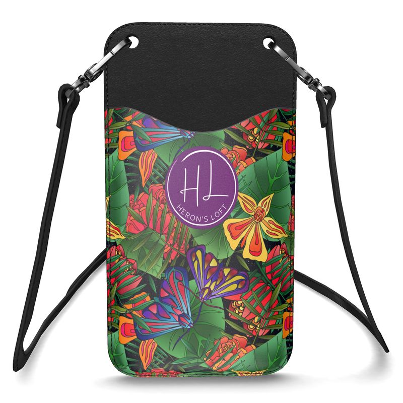 Phone Holder - Nappa Leather - Jungle Flower