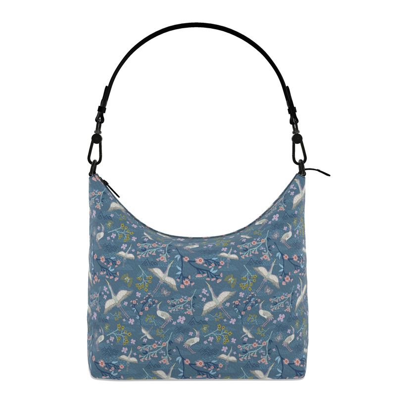 Square Shoulder Bag - Nappa Leather - White Crane