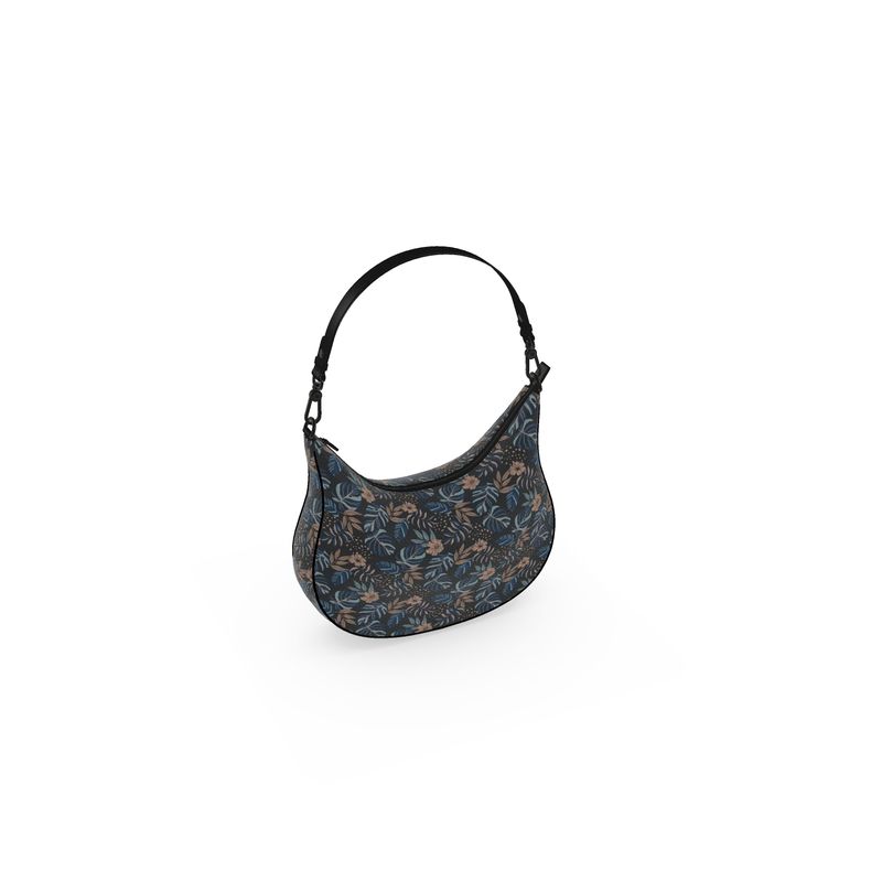 Curve Shoulder Bag - Nappa Leather - Midnight Monstera