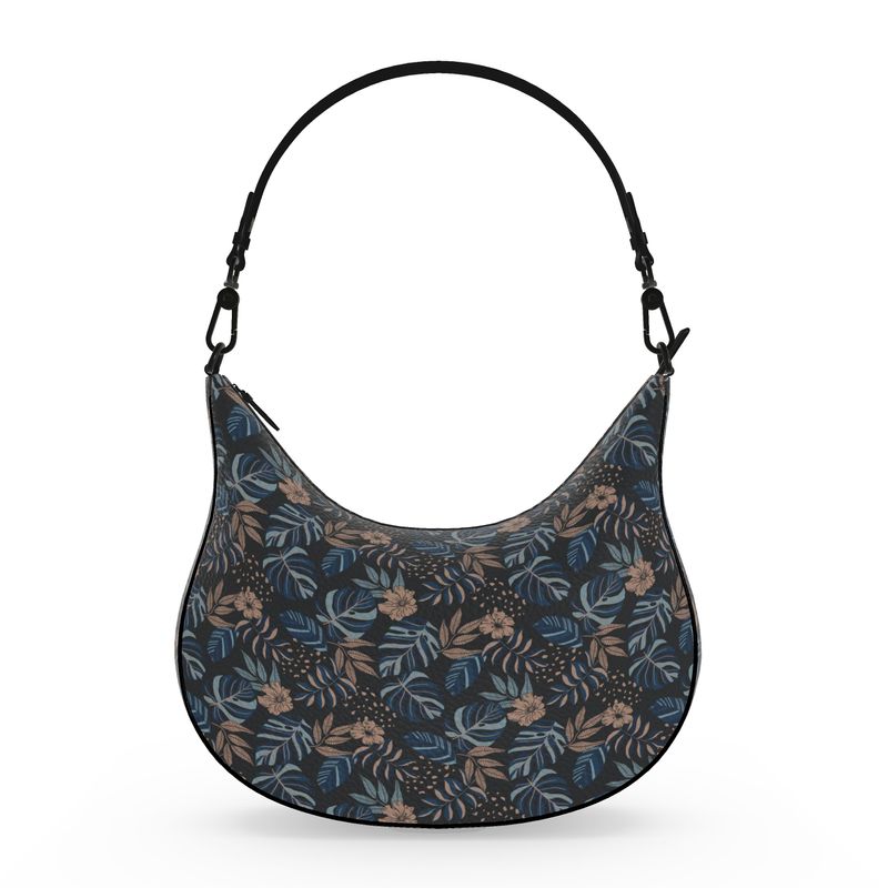 Curve Shoulder Bag - Nappa Leather - Midnight Monstera