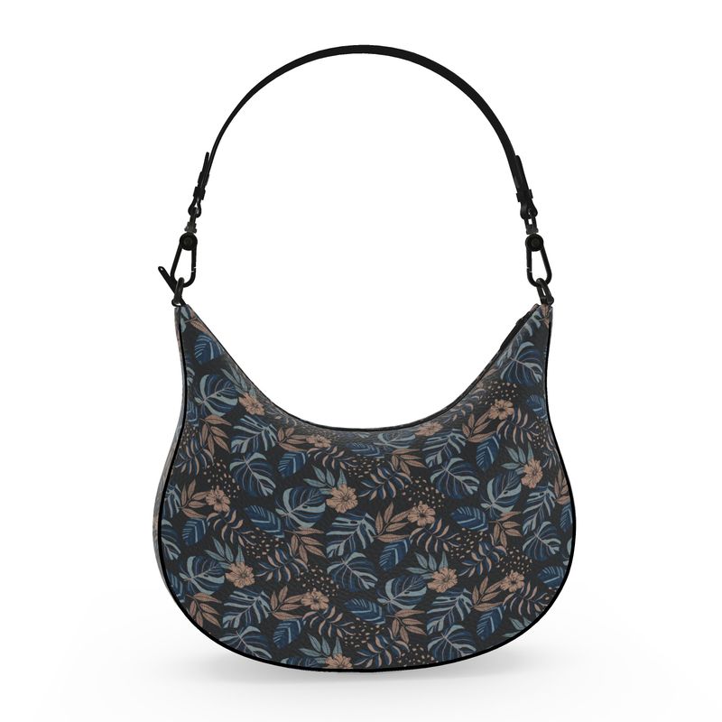 Curve Shoulder Bag - Nappa Leather - Midnight Monstera