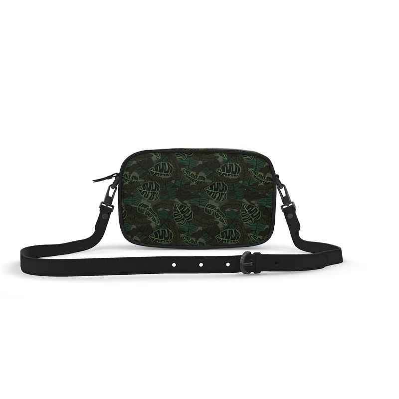 Camera Bag - Nappa Leather - Camo Leaves - Dark