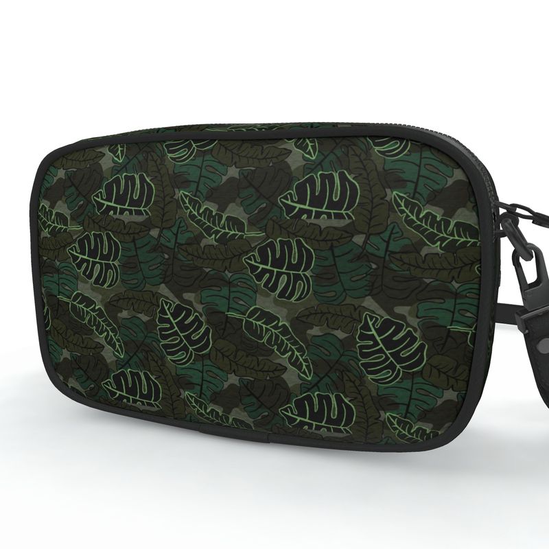 Camera Bag - Nappa Leather - Camo Leaves - Dark
