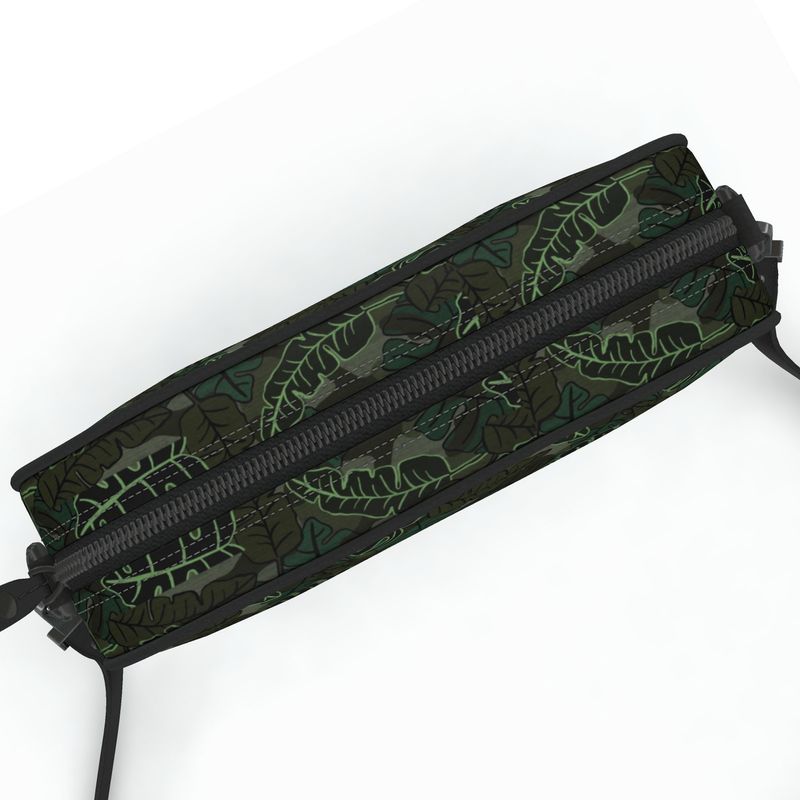Camera Bag - Nappa Leather - Camo Leaves - Dark