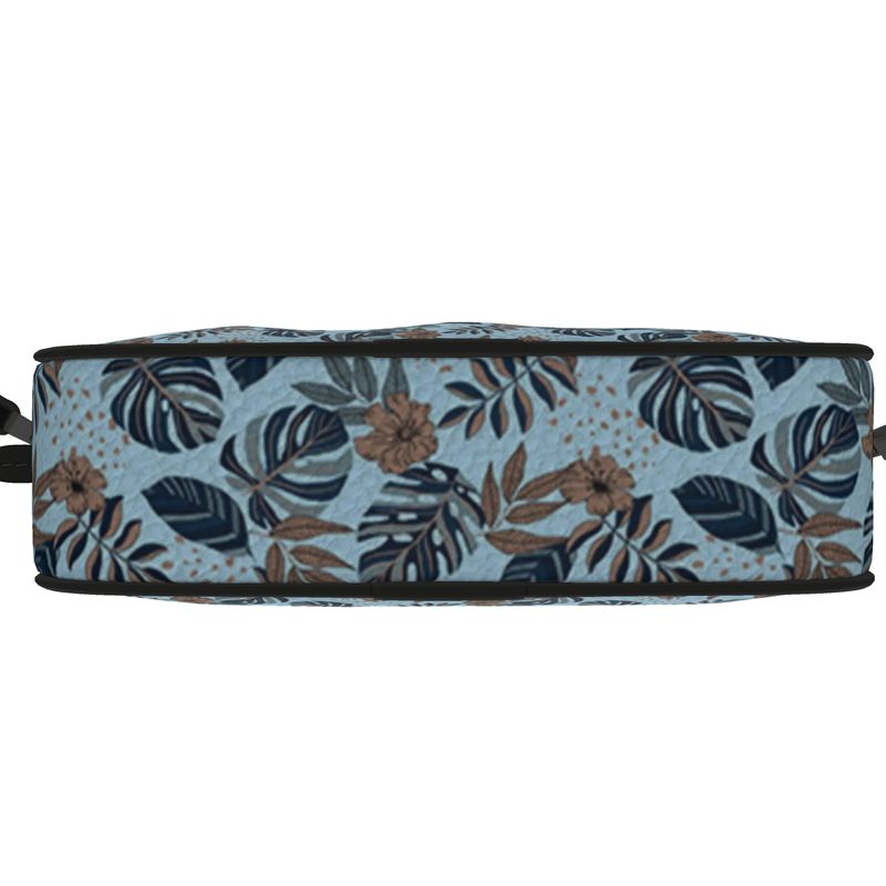 Camera Bag - Nappa Leather - Midnight Monstera - Sky Blue