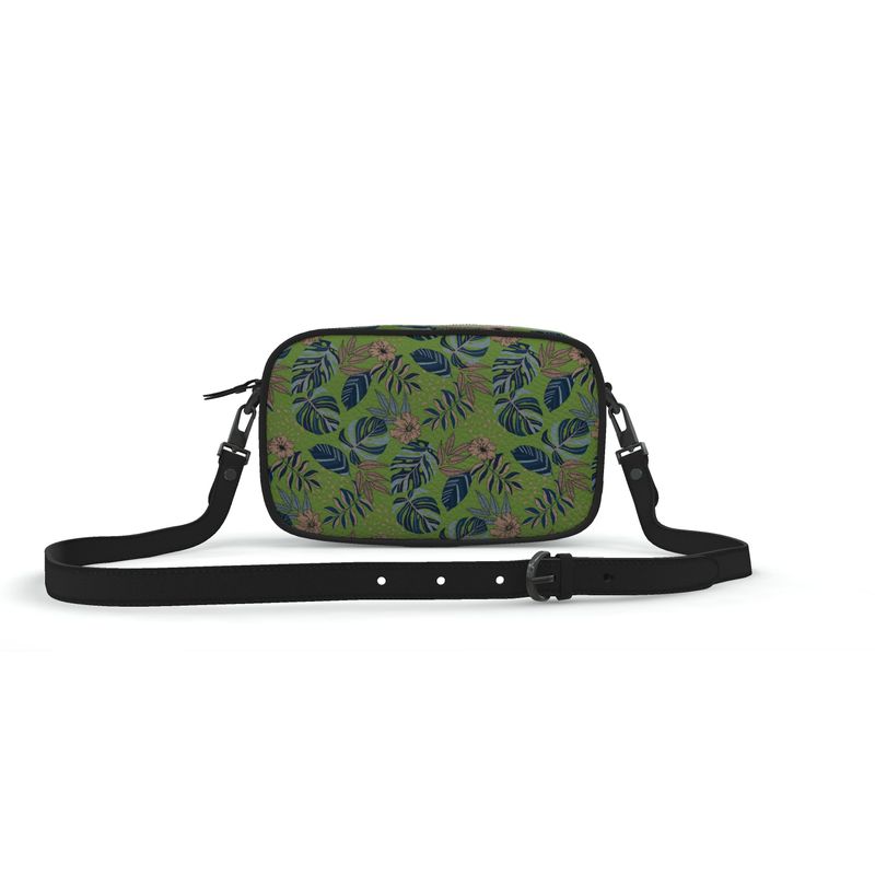 Camera Bag - Nappa Leather - Midnight Monstera - Olive Green