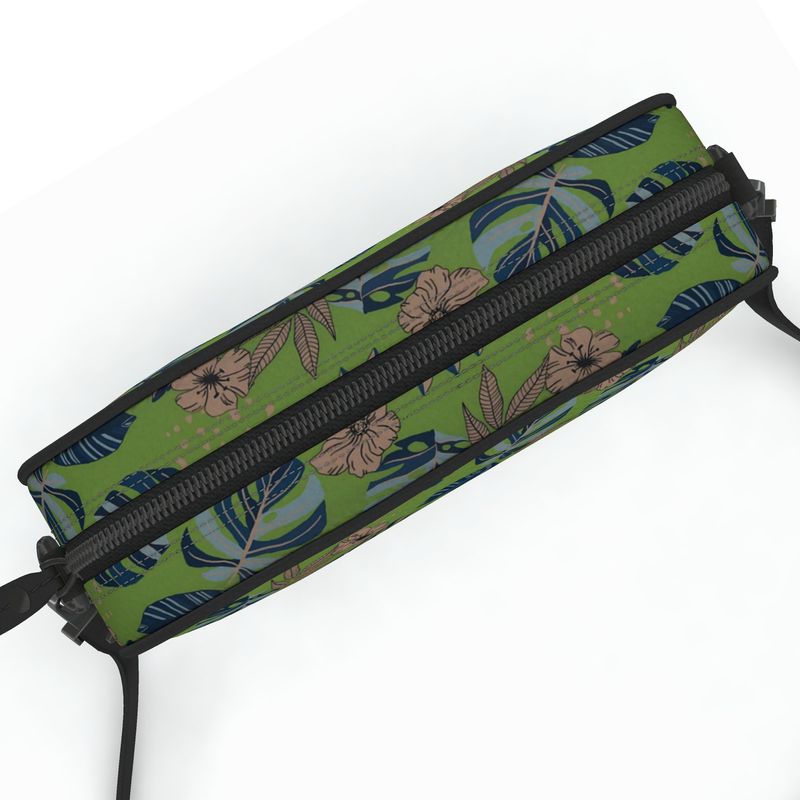Camera Bag - Nappa Leather - Midnight Monstera - Olive Green