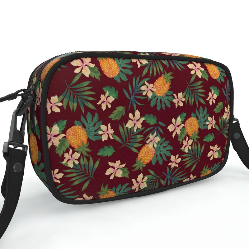 Camera Bag - Nappa Leather - Pineapple Paradise - Burgundy