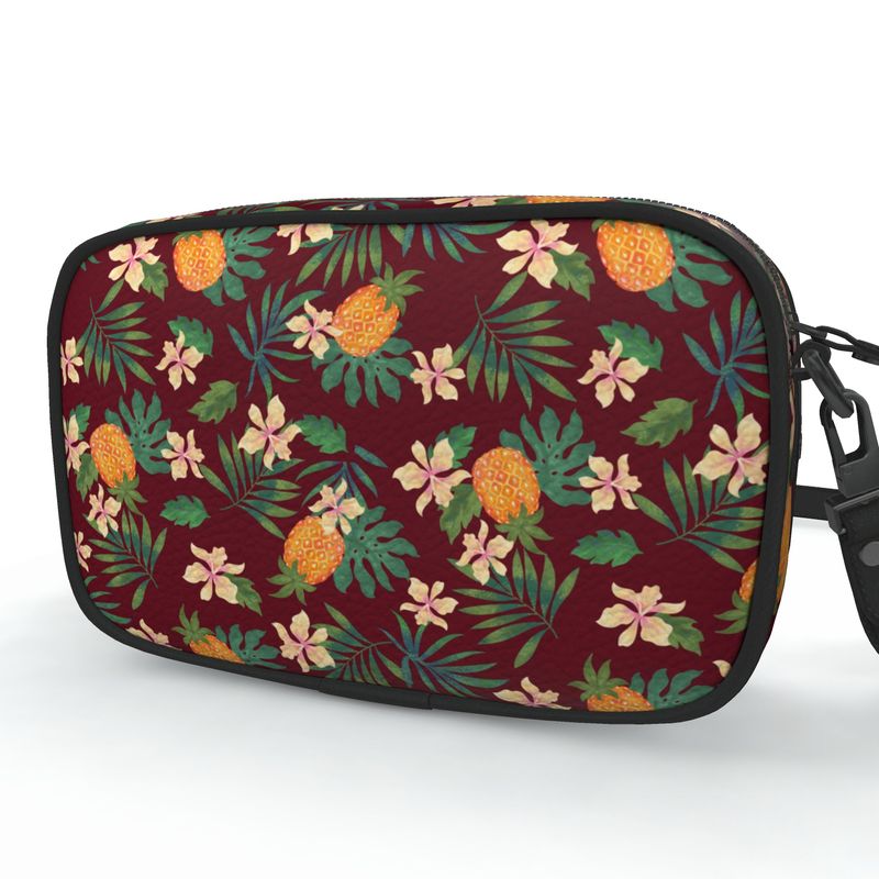 Camera Bag - Nappa Leather - Pineapple Paradise - Burgundy