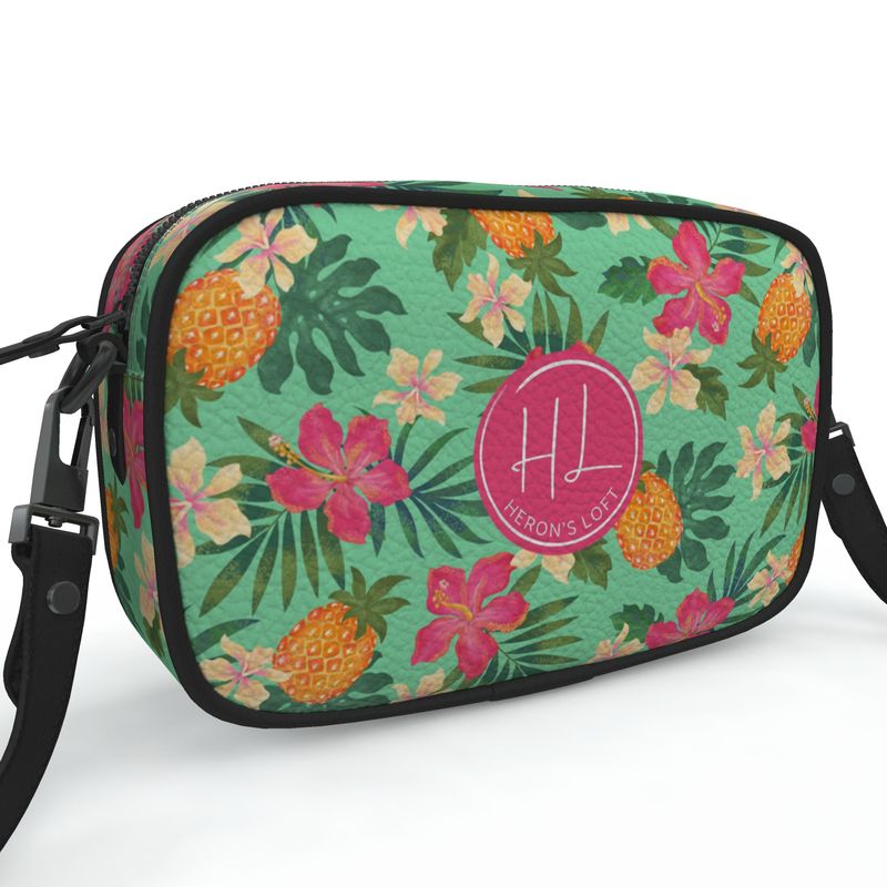 Camera Bag - Nappa Leather - Pineapple Paradise - Tropical Green
