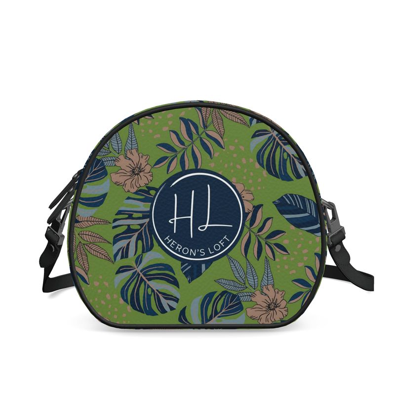 Gumdrop Bag - Nappa Leather - Midnight Monstera - Olive Velour