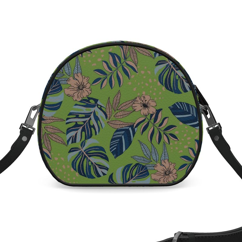 Gumdrop Bag - Nappa Leather - Midnight Monstera - Olive Velour