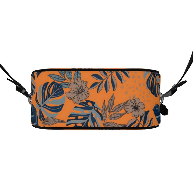Gumdrop Bag - Nappa Leather - Midnight Monstera - Cadmium Orange