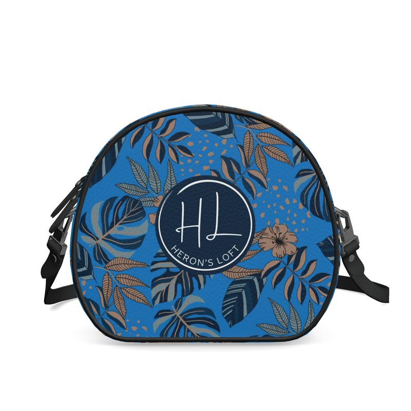 Gumdrop Bag - Nappa Leather - Midnight Monstera - Azure Blue