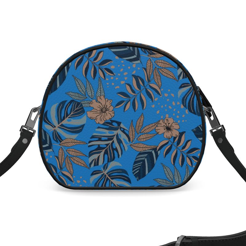 Gumdrop Bag - Nappa Leather - Midnight Monstera - Azure Blue