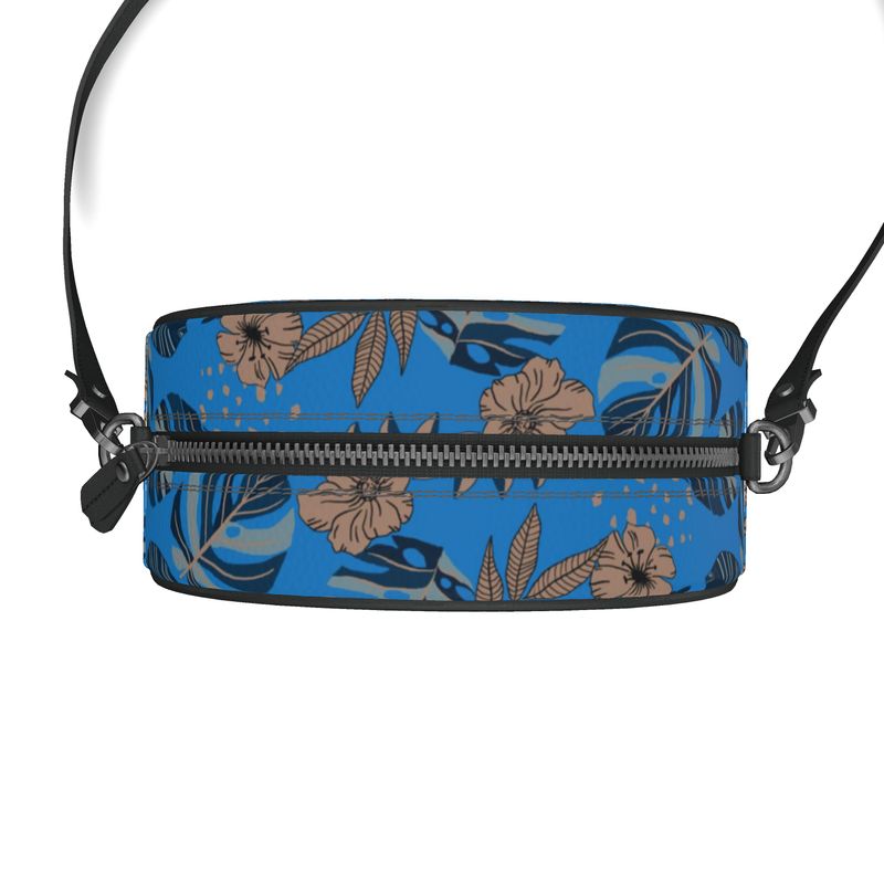Gumdrop Bag - Nappa Leather - Midnight Monstera - Azure Blue